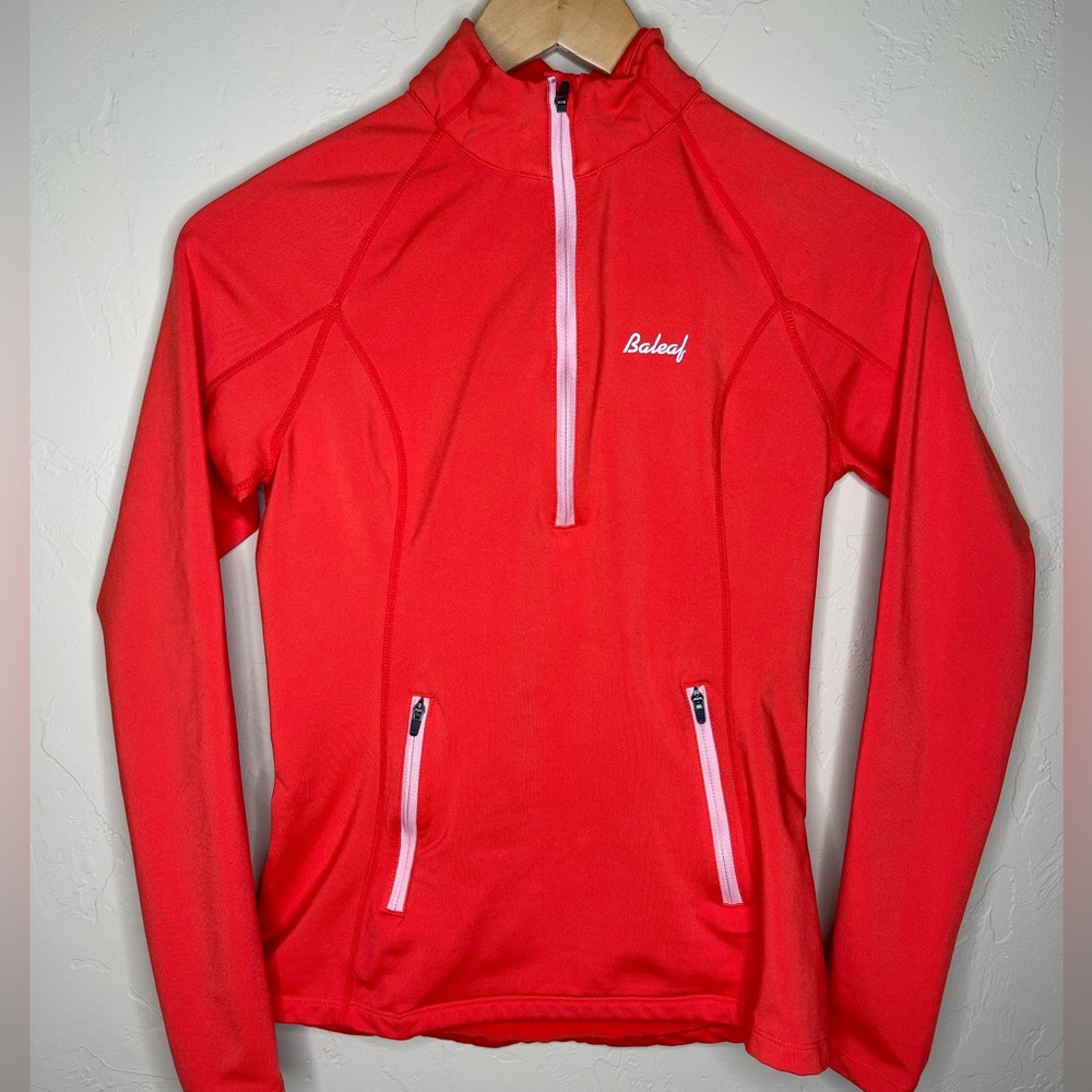 BALEAF: Thermal Fleece Half Zip Thumbholes Long Sleeve Running Pullover, XS